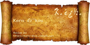 Kern Ákos névjegykártya